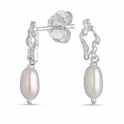 parel oorbellen in zilver - Lumé Etched