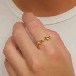 gedraaide ring in verguld sterlingzilver
