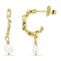 parel halfcreool in verguld sterlingzilver - Lumé Etched