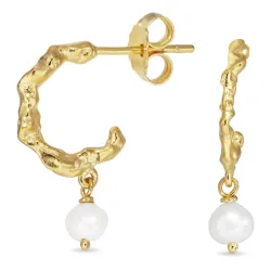 parel halfcreool in verguld zilver - Lumé Etched