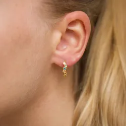 14,5 mm multikleurige zirkoon creool in verguld zilver - Bubbly Twist