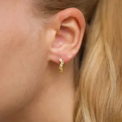 12 mm groene zirkoon creool in verguld zilver - Bubbly Twist