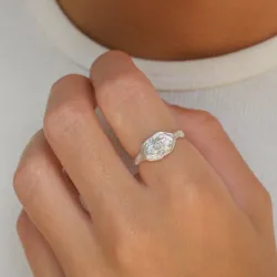 zirkoon ring in zilver - Lumé Etched