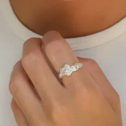 breed ring in zilver