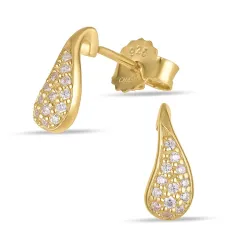 zirkoon oorbellen in verguld sterlingzilver - Lumé Illume