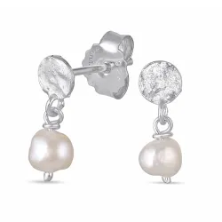 parel oorbellen in zilver - Lumé Etched