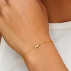 armband in verguld sterlingzilver 16 plus 3 cm x 3,75 mm