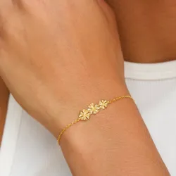 armband in verguld sterlingzilver 16 plus 3 cm x 6,5 mm  - Lumé Etched