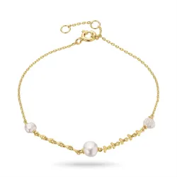 parel armband in verguld sterlingzilver 16 plus 3 cm x 6,9 mm