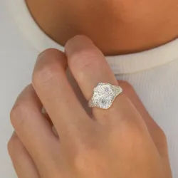 zirkoon ring in zilver - Lumé Etched