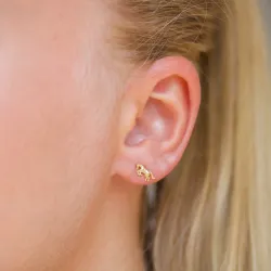 paarden oorsteker in verguld sterlingzilver