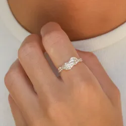 witte zirkoon ring in zilver - Lumé Etched