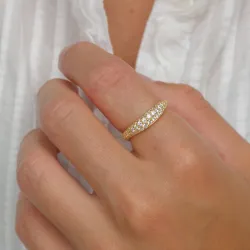 zirkoon ring in verguld sterlingzilver - Lumé Illume