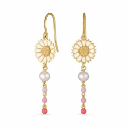 margriet pink oorbellen in verguld zilver