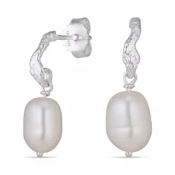 parel oorbellen in zilver - Lumé Etched