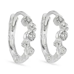 12 mm zirkoon creool in zilver - Bubbly Sparkle