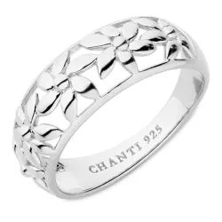 bloem ring in zilver