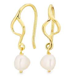 parel oorbellen in verguld sterlingzilver - Lumé Essence