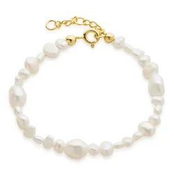 parel armband in verguld sterlingzilver