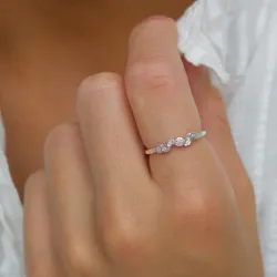 witte zirkoon ring in zilver - Bubbly Sparkle