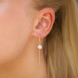 parel creool in verguld sterlingzilver