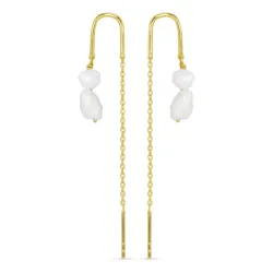 parel ketting oorbellen in verguld sterlingzilver