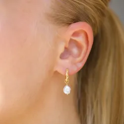 13 mm parel creool in verguld sterlingzilver - Lumé Etched