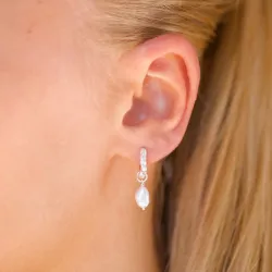 12,5 mm parel creool in zilver - Lumé Etched