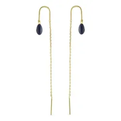 blauwe emaille ketting oorbellen in verguld sterlingzilver