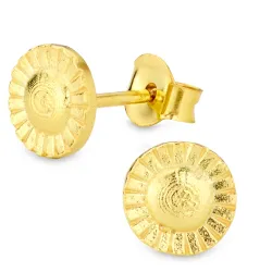 rond oorbellen in verguld messing - Eliné