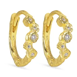 zirkoon creool in verguld messing - Eliné