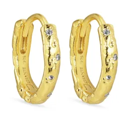 zirkoon creool in verguld messing - Eliné