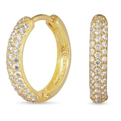 zirkoon creool in verguld messing - Eliné