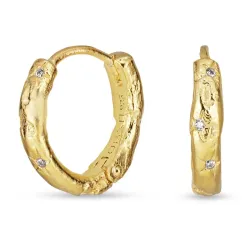 zirkoon creool in verguld messing - Eliné