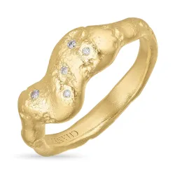 zirkoon ring in verguld messing - Eliné