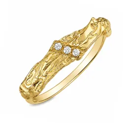 zirkoon ring in verguld messing - Lumé Etched