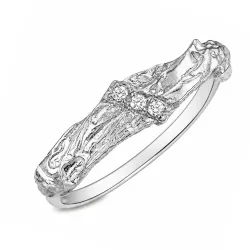 zirkoon ring in verzilverd messing - Lumé Etched