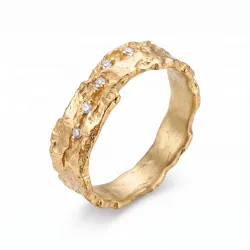 zirkoon ring in verguld messing - Lumé Etched