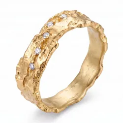 zirkoon ring in verguld messing - Lumé Etched