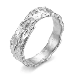 zirkoon ring in verzilverd messing - Lumé Etched