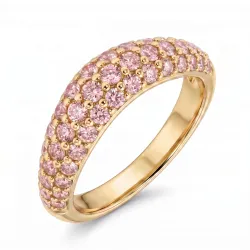 pink ring in verguld messing