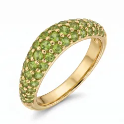 olijfkleurig ring in verguld messing
