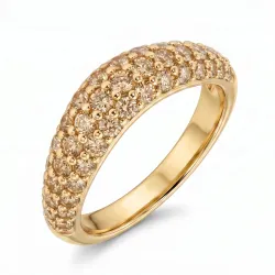 champagnekleurig ring in verguld messing