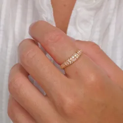 champagnekleurig ring in verguld messing