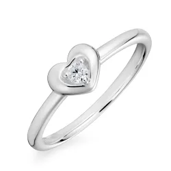 hart zirkoon ring in zilver