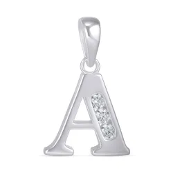 letter a zirkoon hanger in zilver - My Letter