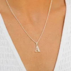 letter a zirkoon hanger in zilver - My Letter