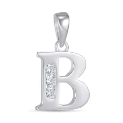 letter b zirkoon hanger in zilver - My Letter