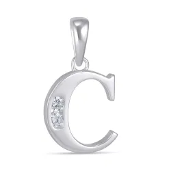 letter c zirkoon hanger in zilver - My Letter