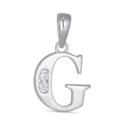 letter g zirkoon hanger in zilver - My Letter